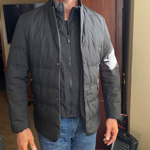 Men's Black Quilted Jacket - Picture 6 of 7